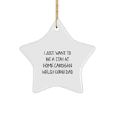 Funny Cardigan Welsh Corgi Dog Gifts - Star Ornament for I Just Want To Be A Stay At Home Dad - Gifts from Men for Cardigan Welsh Corgi Dog Lovers at Christmas - Image 1